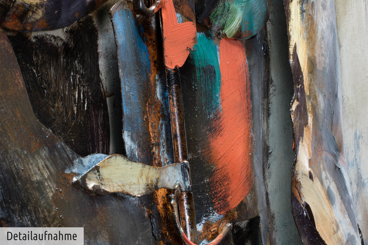 METALLBILD Bunt 100/70 cm - Multicolor, Metall (6.5/70cm) - KUNSTLOFT