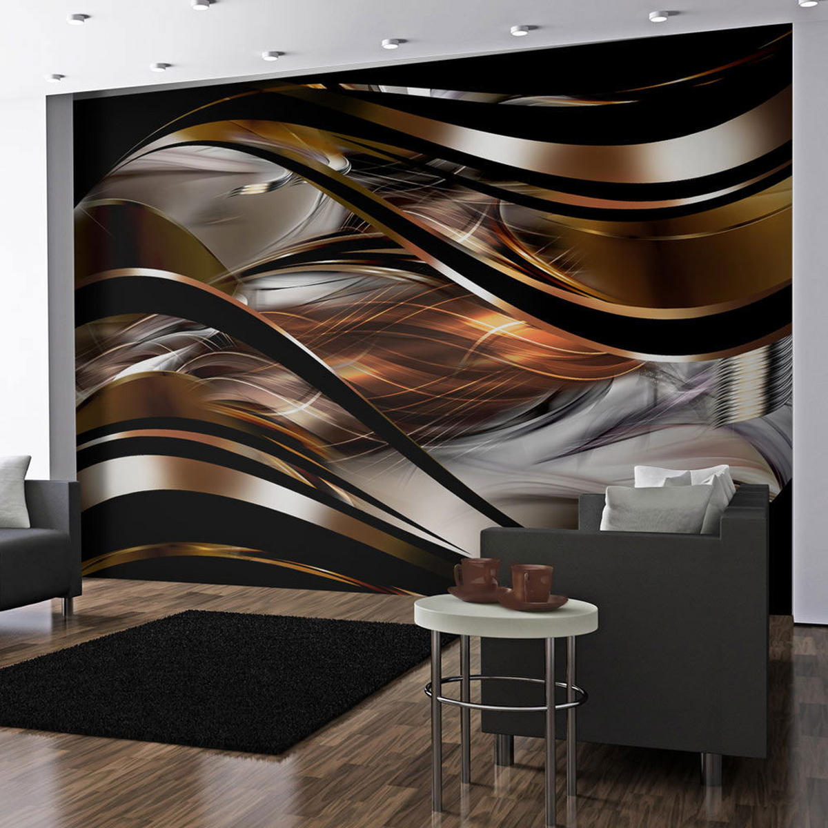 VLIESTAPETE 300/210 cm - Braun/Orange, Textil (300/1cm) - KUNSTLOFT
