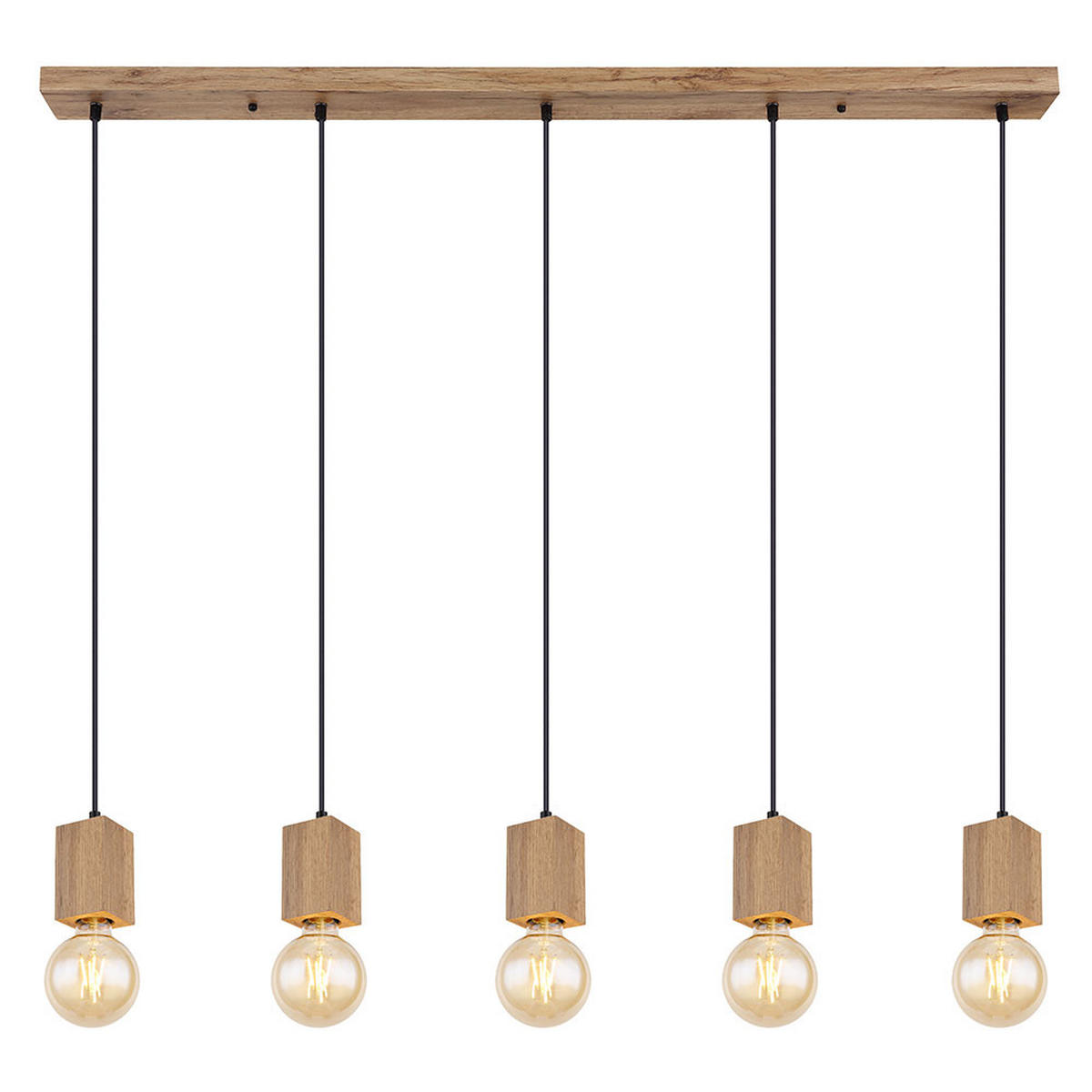 HÄNGELEUCHTE 5 Flammig Holzoptik Braun - Braun, Metall (115/6/120cm) - Globo Lighting