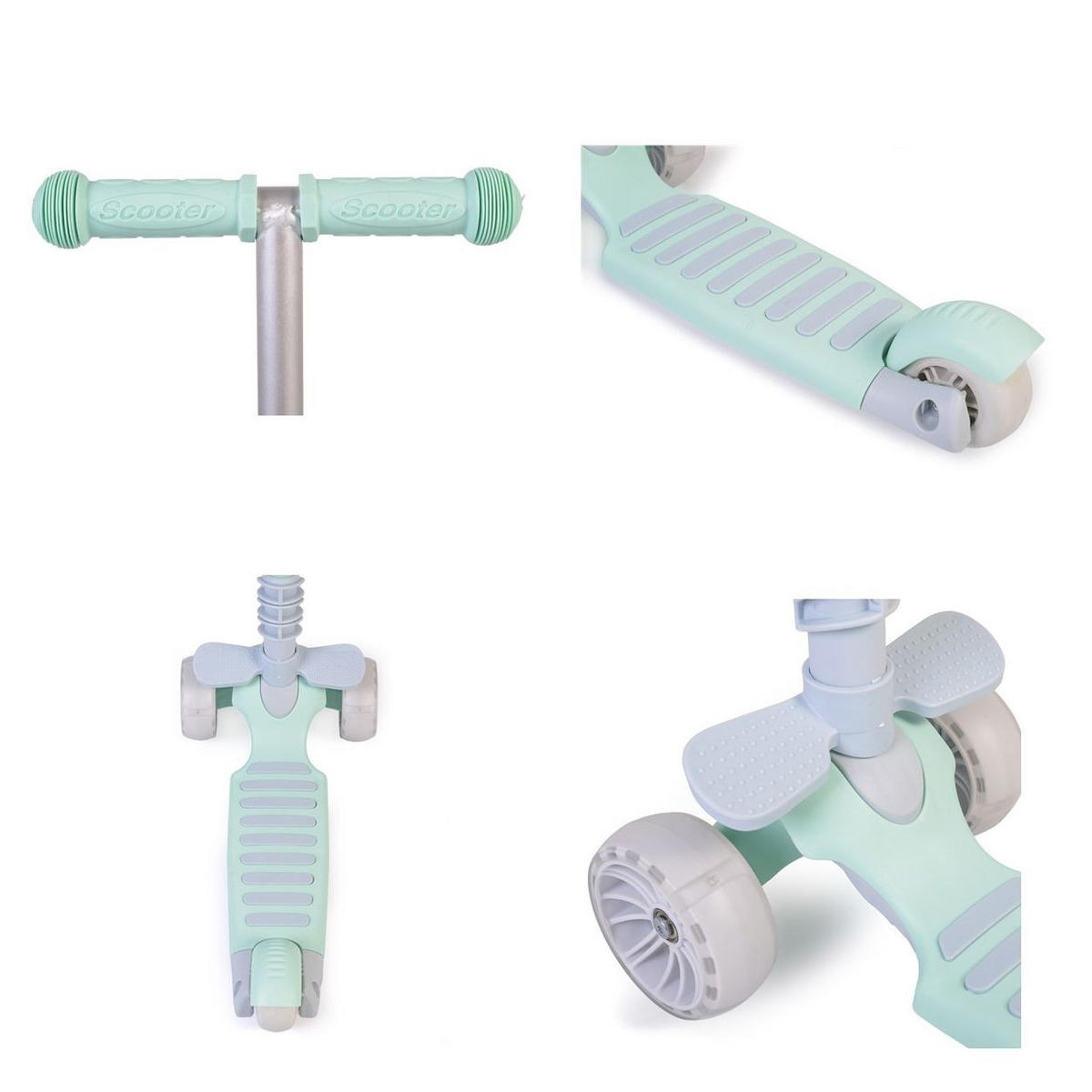 KINDERROLLER Bubblegum 2 in 1 grün Höhe einstellbar, Sitz abnehmbar, 3 Räder - Grün, Kunststoff (56/29/70cm) - Moni