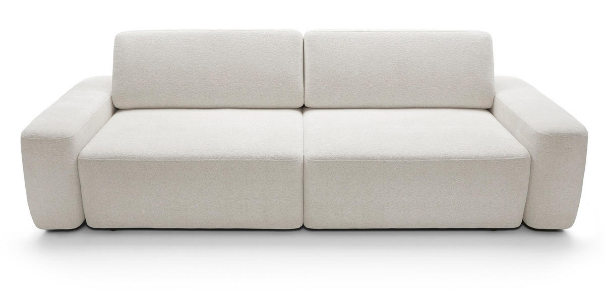 POLSTERSOFA 260 cm Orea, Schlaffunktion, Bettkasten, Creme - Creme, Holz (257/82/105cm) - Emporius
