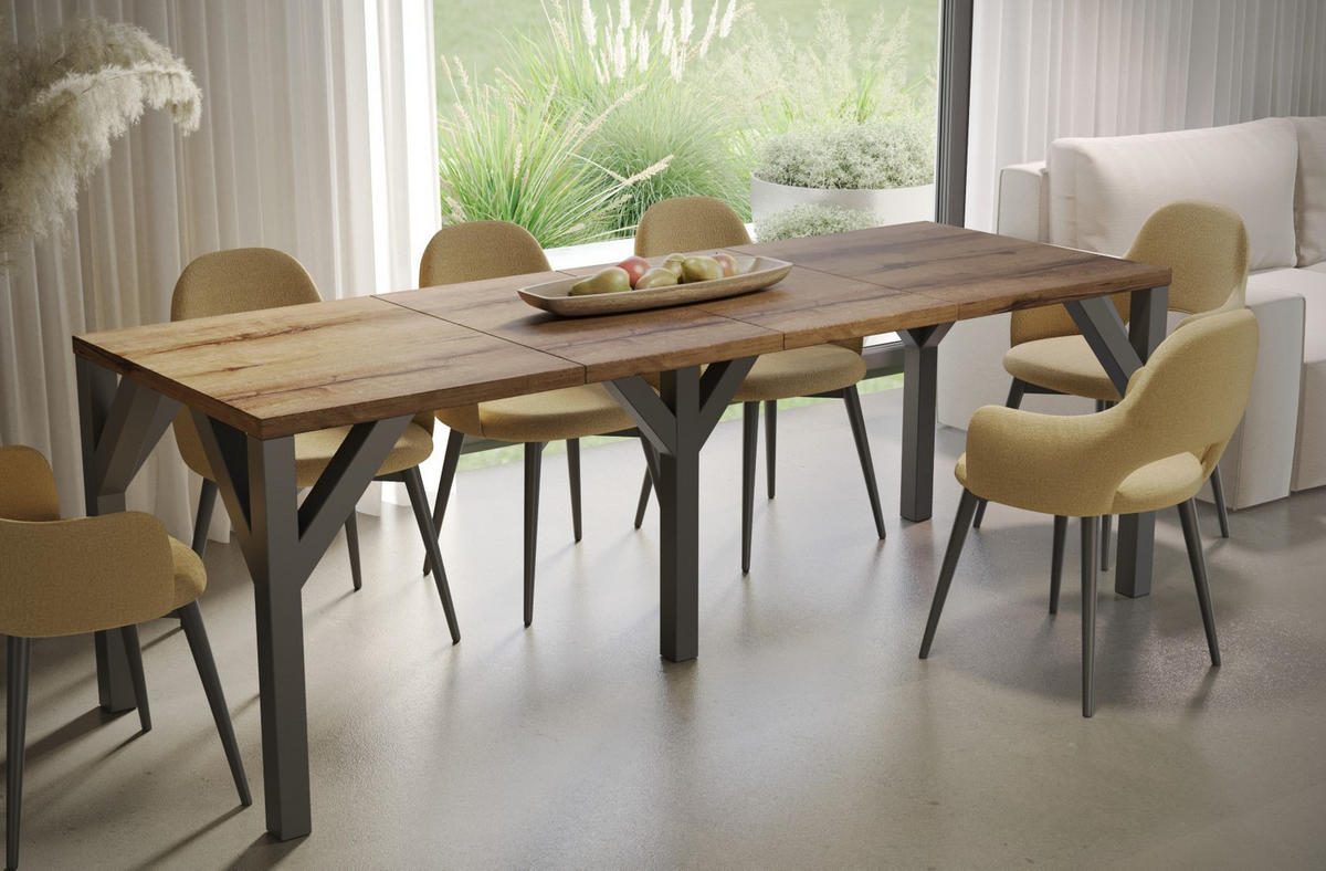 ESSTISCH Baltika ausziehbar bis 240 cm - Mooreichefarben, Holzwerkstoff (130/90/75cm) - Endo-Moebel