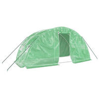 GEWÄCHSHAUS mit Stahlrahmen Grün 10 m² 5x2x2,3 m - Grün, Kunststoff (5/2.3/500cm)