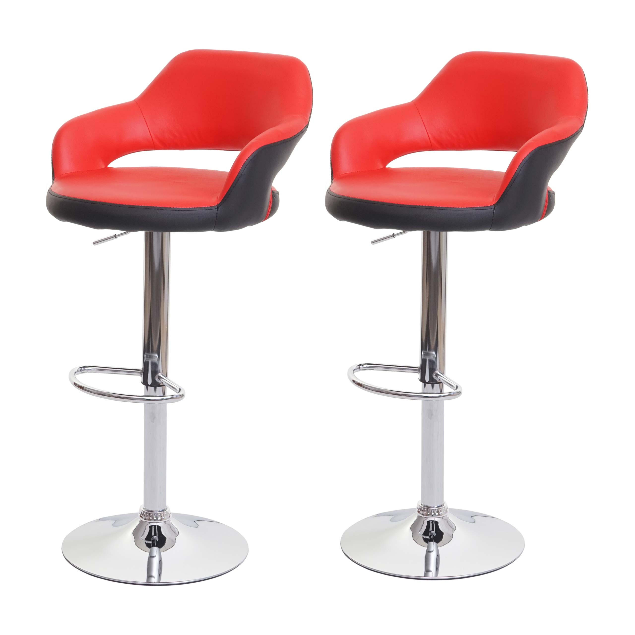 BARHOCKER Rot, Schwarz 2er-Set - Rot/Schwarz, Textil (51/105/55cm) - MCW