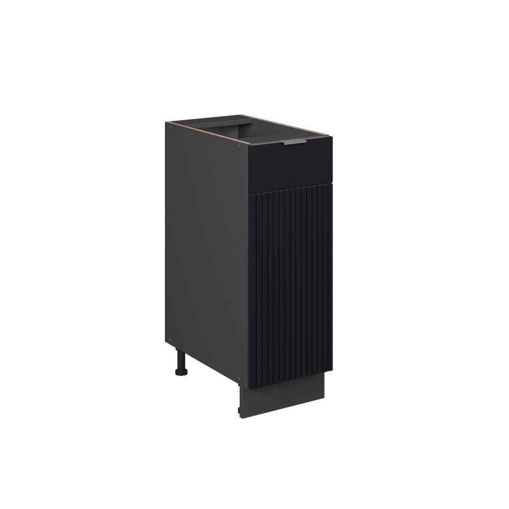 APOTHEKERSCHRANK Fame-Line, Schwarz gestreift, 30 cm ohne Arbeitsplatte - Anthrazit/Schwarz, Holzwerkstoff (30/82/51.6cm) - Vicco