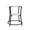 COUCHTISCH Quebec Marmor Weiß 50 x 50 cm mit Ablage - Weiß Hochglanz, Holzwerkstoff (50/50/55cm) - Vicco