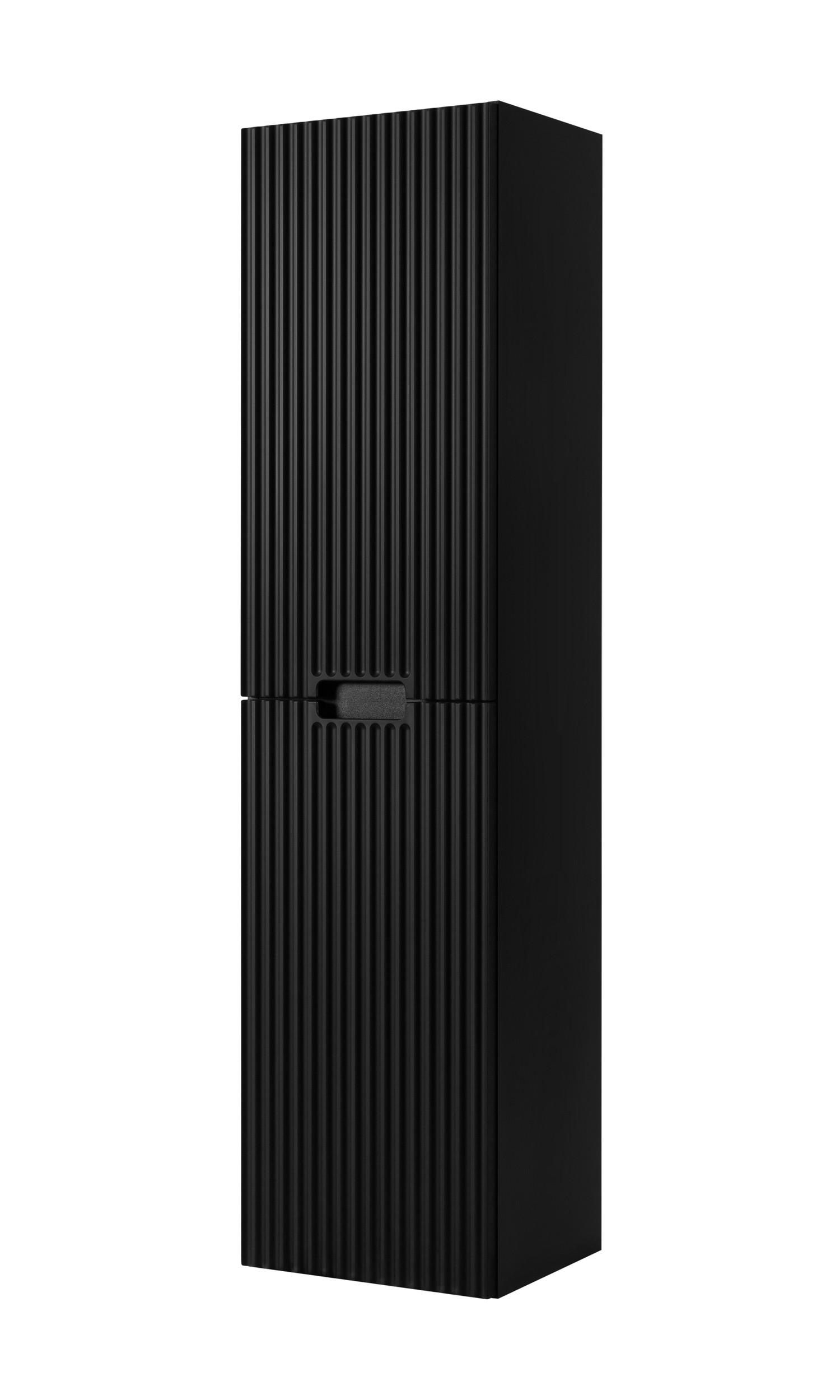BADEZIMMERSCHRANK : schwarz, 35 x 136 x 27 cm - Schwarz, Holzwerkstoff (35/136/27cm) - 3XE LIVING