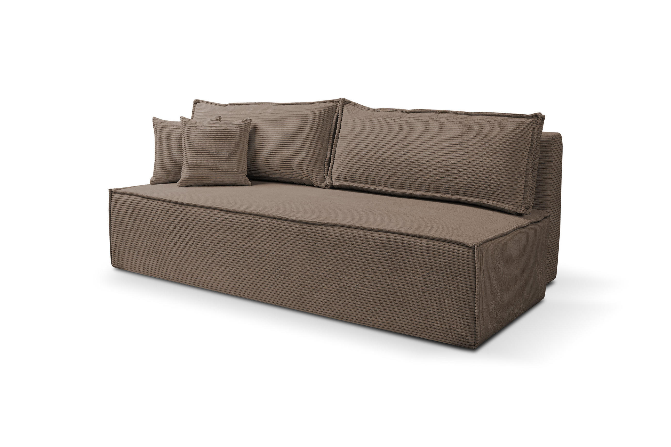 SCHLAFSOFA TIMO, Sofa mit Schlaffunktion und Bettkasten, Farbe: Braun, Cordstoff - Braun, Textil (200/80/93cm) - VENASI MÖBEL