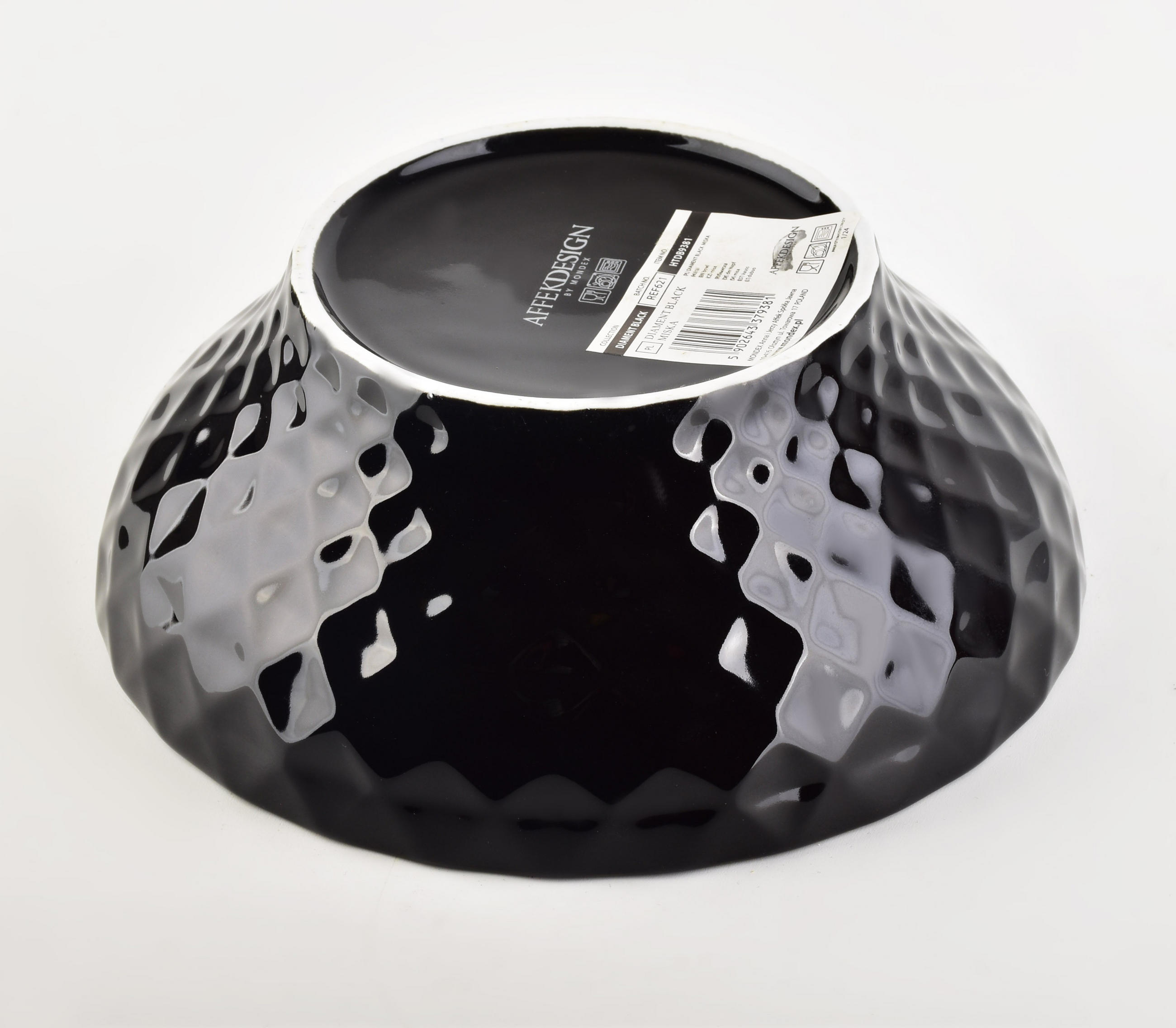 SCHALE Diament Schwarz 17.5/17.5/7 cm Keramik - Schwarz, Keramik (17.5cm) - Mondex