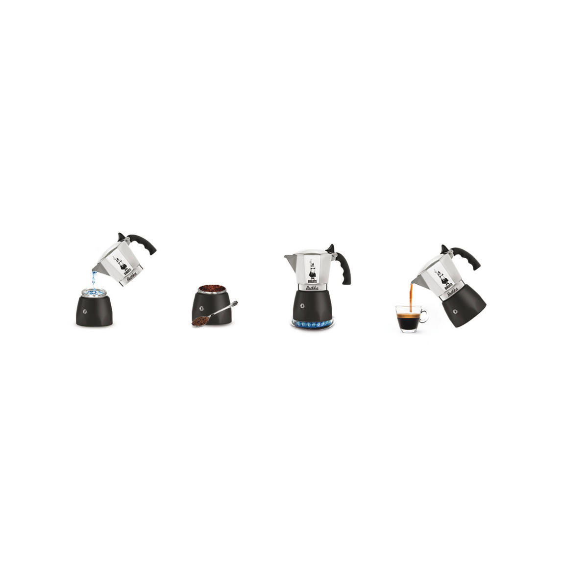 ESPRESSOKOCHER La Mokina Italia für 1 Tasse, Aluminium, Bunt, 40 ml - Multicolor, Metall (13/25/17cm) - Bialetti