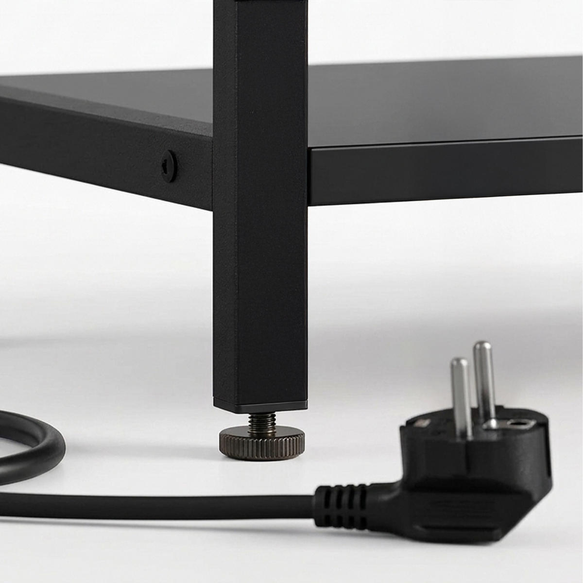 BOČNÝ stolík - čierna, kov/kompozitné drevo (31.5/30/60cm) - Relaxdays