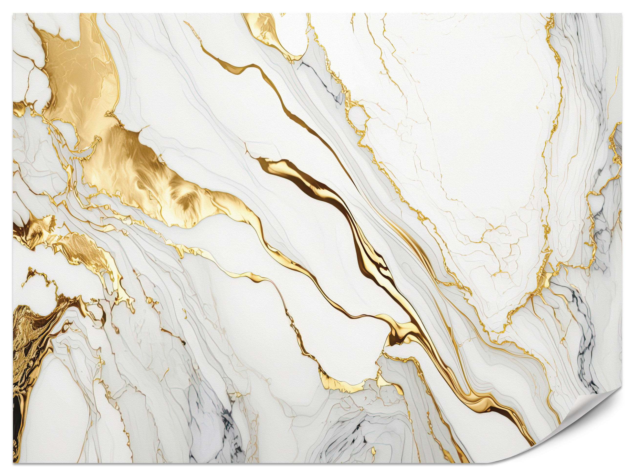 FOTOTAPETE für Wohnzimmer Marmor Abstraktion Glamour Beige Modern 400x280 - Gelb/Beige, Papier (400/280cm) - Muralo