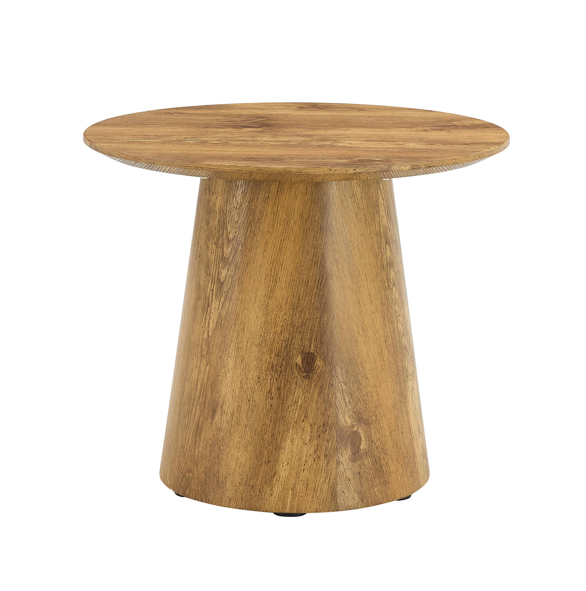 ODKLÁDACÍ stolek z MDF, průměr 50 cm dřevěná barva - přírodní, kompozitní dřevo (50/50/48cm) - BEAOK