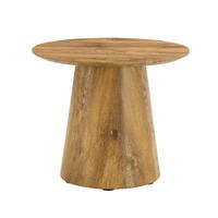 ODKLÁDACÍ stolek z MDF, průměr 50 cm dřevěná barva - přírodní, kompozitní dřevo (50/50/48cm) - BEAOK