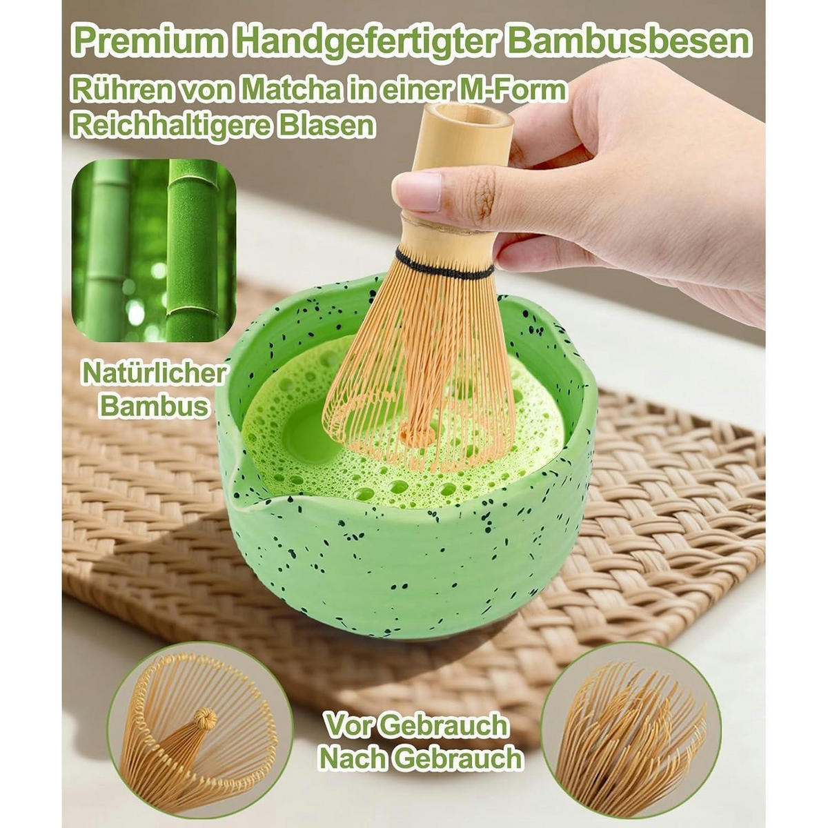 MATCHA Set 7-teiliges Set mattgrün - Grün, Keramik (15/10/15cm)