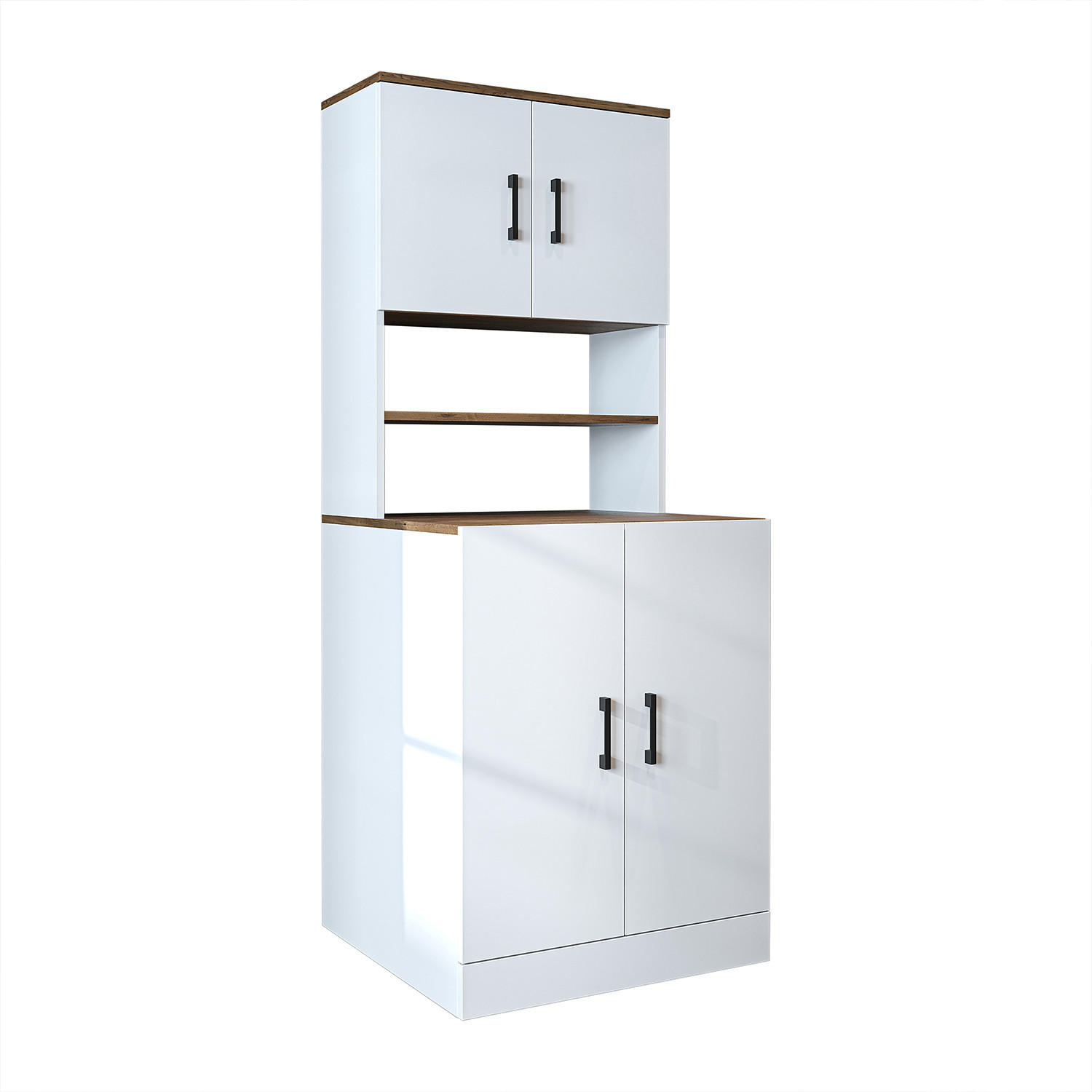 WASCHMASCHINENSCHRANK Atlantic I 70cm Breit, 180cm Hoch - Eiche Bianco, Holzwerkstoff (70/180/69cm)
