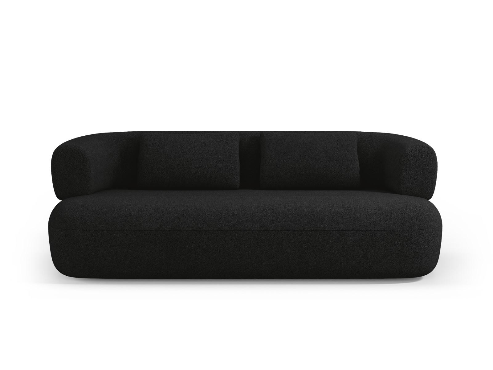 SOFA Jenny aus Boucle schwarz 3 Sitzplätze - Schwarz, Textil (90/73/178cm) - Micadoni