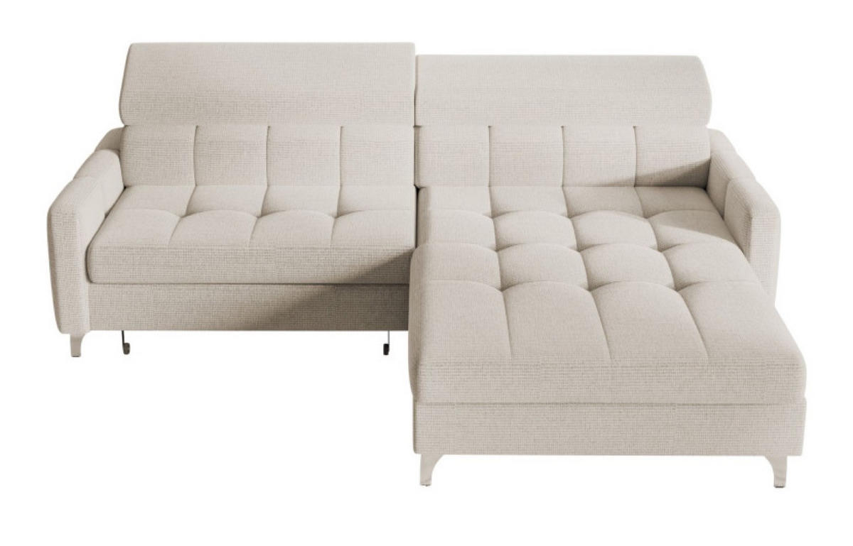 ECKSOFA Hellgrau BAMBINO Mit Verstellbaren Kopfstützen Rechts - Hellgrau/Grau, Textil (174/223cm) - Sepro Meble