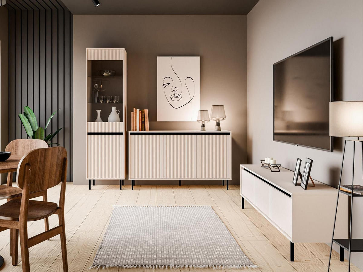 TV-SCHRANK mit Füßen 140 cm zwei türen beige Ciao - Beige, Holzwerkstoff (140/65/65cm) - Compleo24