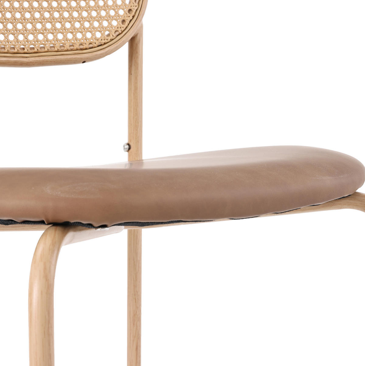 ESSZIMMERSTUHL 4er-Set mit Rattan-Rückenlehne PU Braun - Braun, Metall (46/80/48cm) - Meubliv
