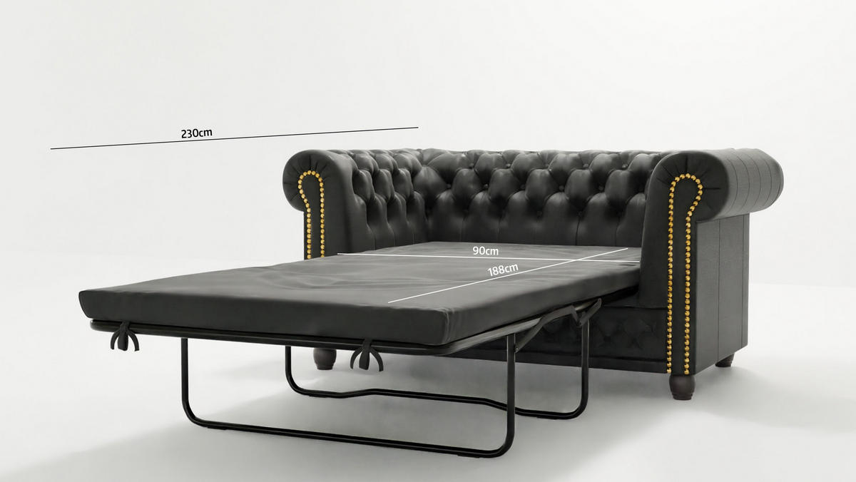 SITZGARNITUR mit Schlaffunktion 3+2+1 Chesterfield Flux Anthrazit Microfaser Vintageoptik - Anthrazit/Braun, Holz/Textil (203/72/86cm) - S-Style Möbel