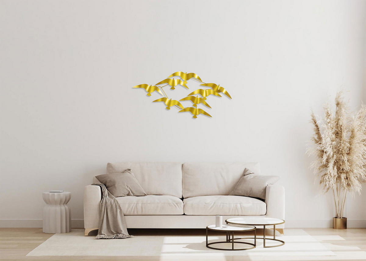 WANDDEKO Gold 121/53 cm - Goldfarben, Metall (3.1/53/6cm) - KUNSTLOFT