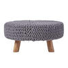 STRICK-HOCKER grau, rund 62/62/30 cm - Grau, Textil (62/30/62cm) - Homescapes