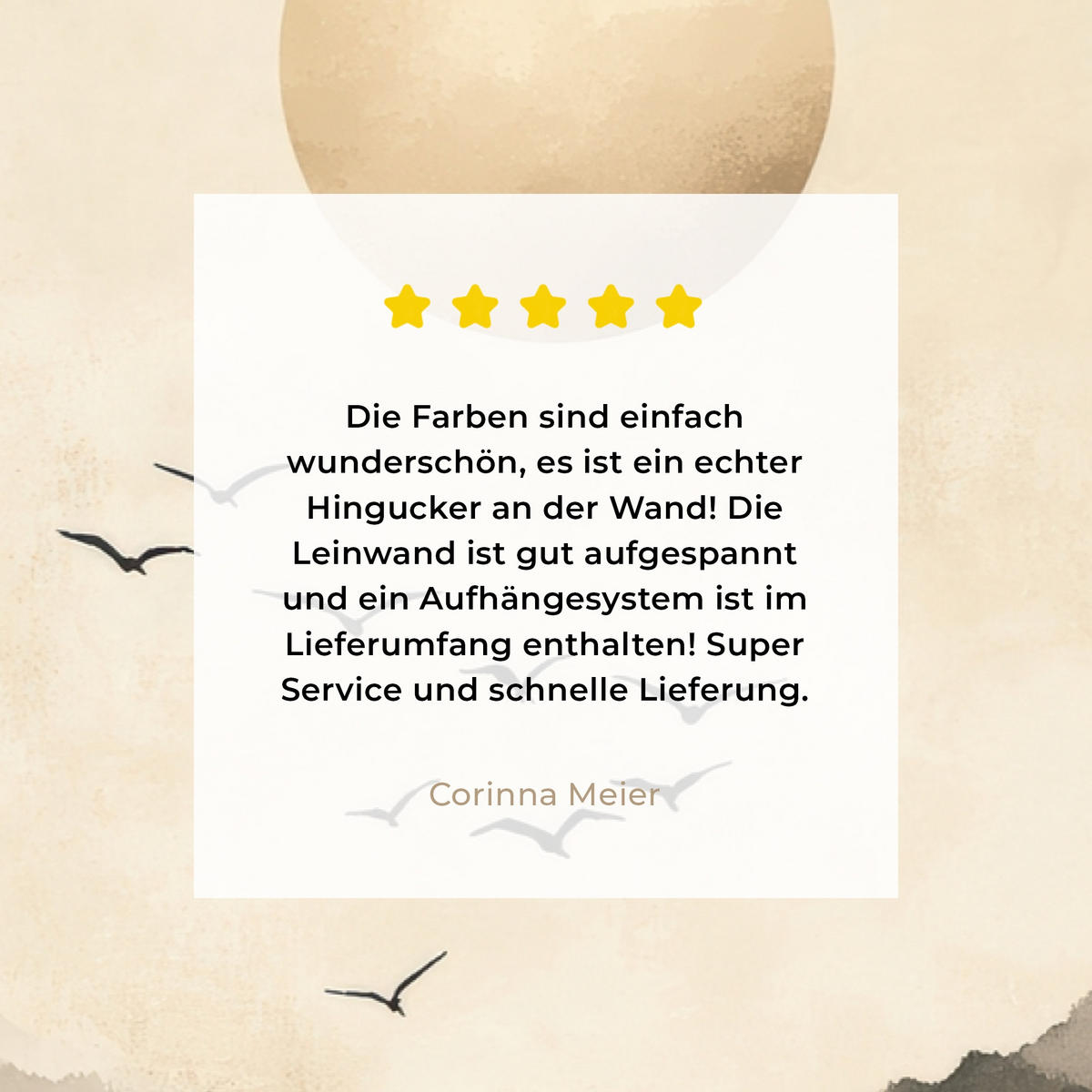 LEINWANDBILD Landschaft - Japandi - Vogel Groß 140x90 cm - Beige, Textil (140/90cm) - MuchoWow