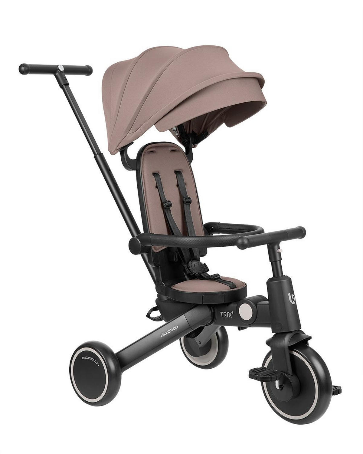 DREIRAD 5 in 1 Trix 2 beige zusammenklappbar, verstellbare Rückenlehne, Gurt - Beige, Metall (54/52/98cm) - Kikka boo