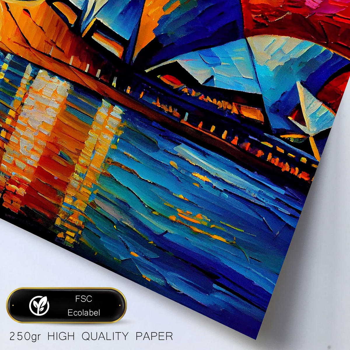 POSTER Set Mit 6 Erhöht Im Ölgemälde Stil A3 & A4 Weißer Rahmen - Weiß, Papier (29/3cm) - Nacnic