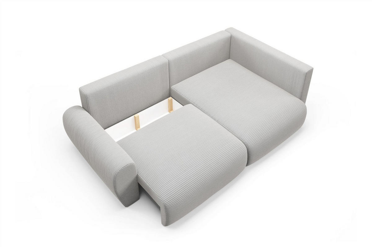 ECKSOFA Galan Mini Mit Schlaffunktion - Weiß, Holzwerkstoff/Textil (153/241cm) - Fun Möbel