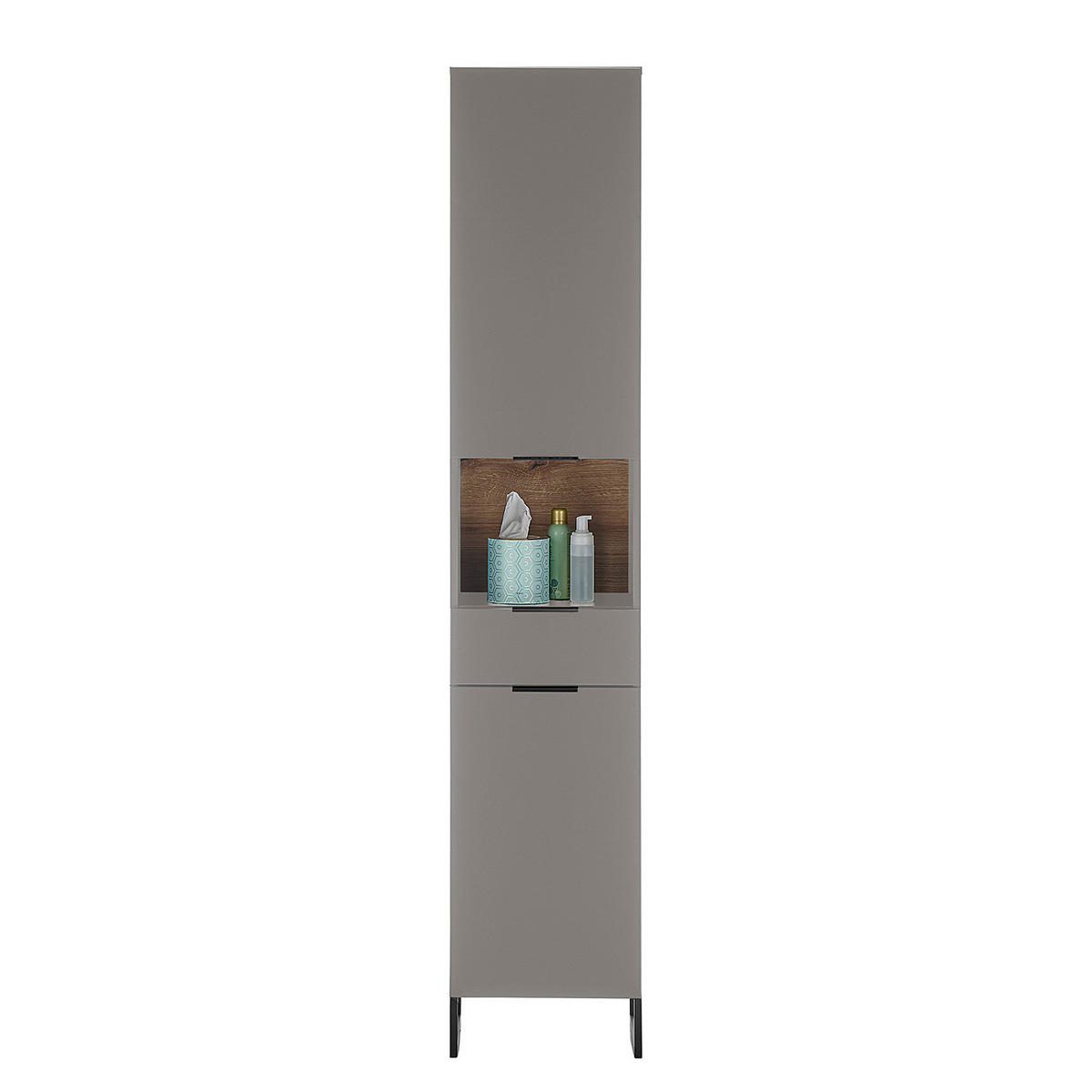 HOCHSCHRANK mit 2 Türen - Grau, Holzwerkstoff (38/195/32cm) - home24