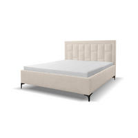 POLSTERBETT VENEZIA mit Kopfteil, 180 x200 cm, Doppelbett mit Bettkasten und Lattenrost aus Strukturstoff, Velourstoff, Frabe: Beige - Beige, Holz/Kunststoff (180/200cm) - VENASI MÖBEL