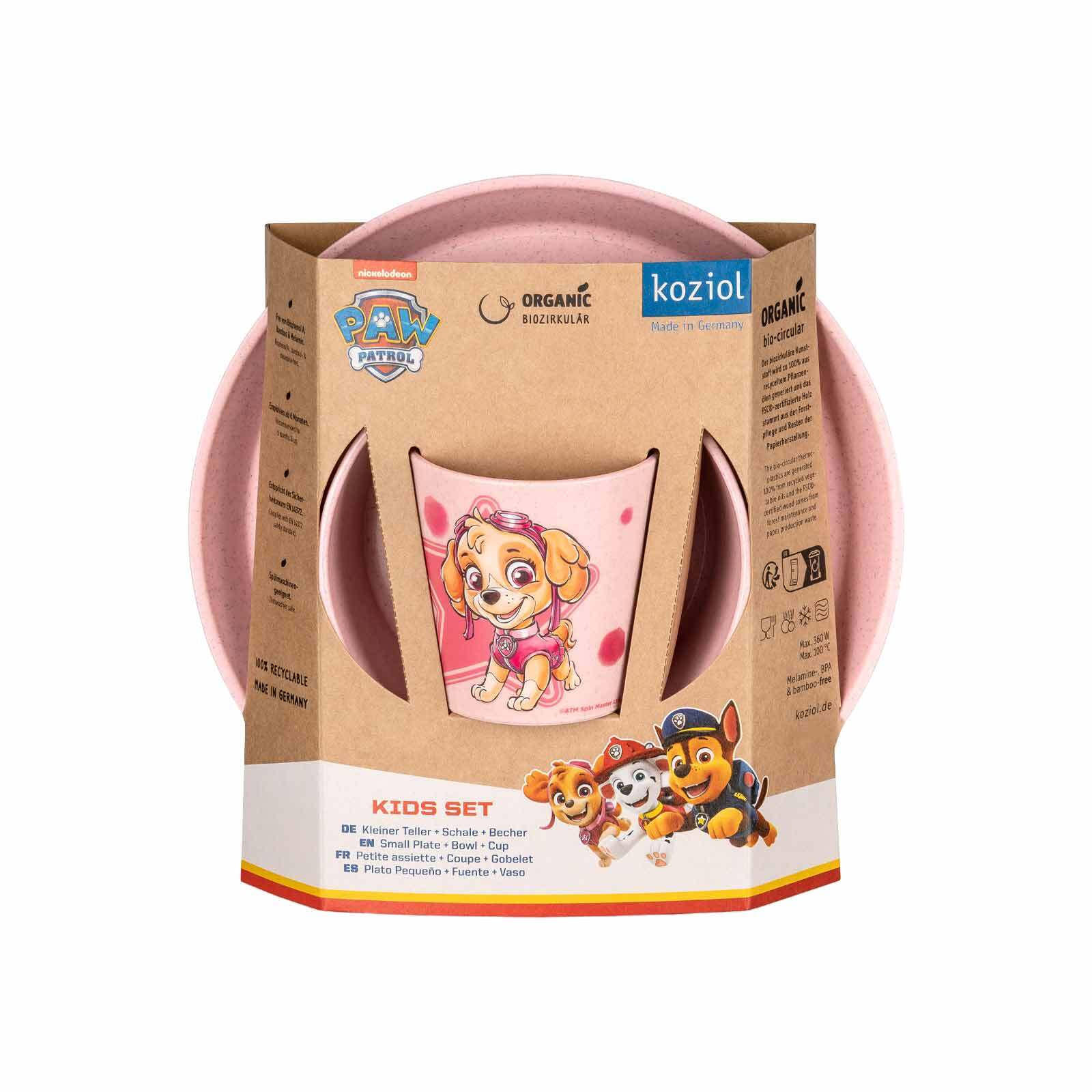 KINDERGESCHIRRSET Connect Paw Patrol organic pink 3er Set - Pink, Kunststoff (1/1/1cm) - Koziol