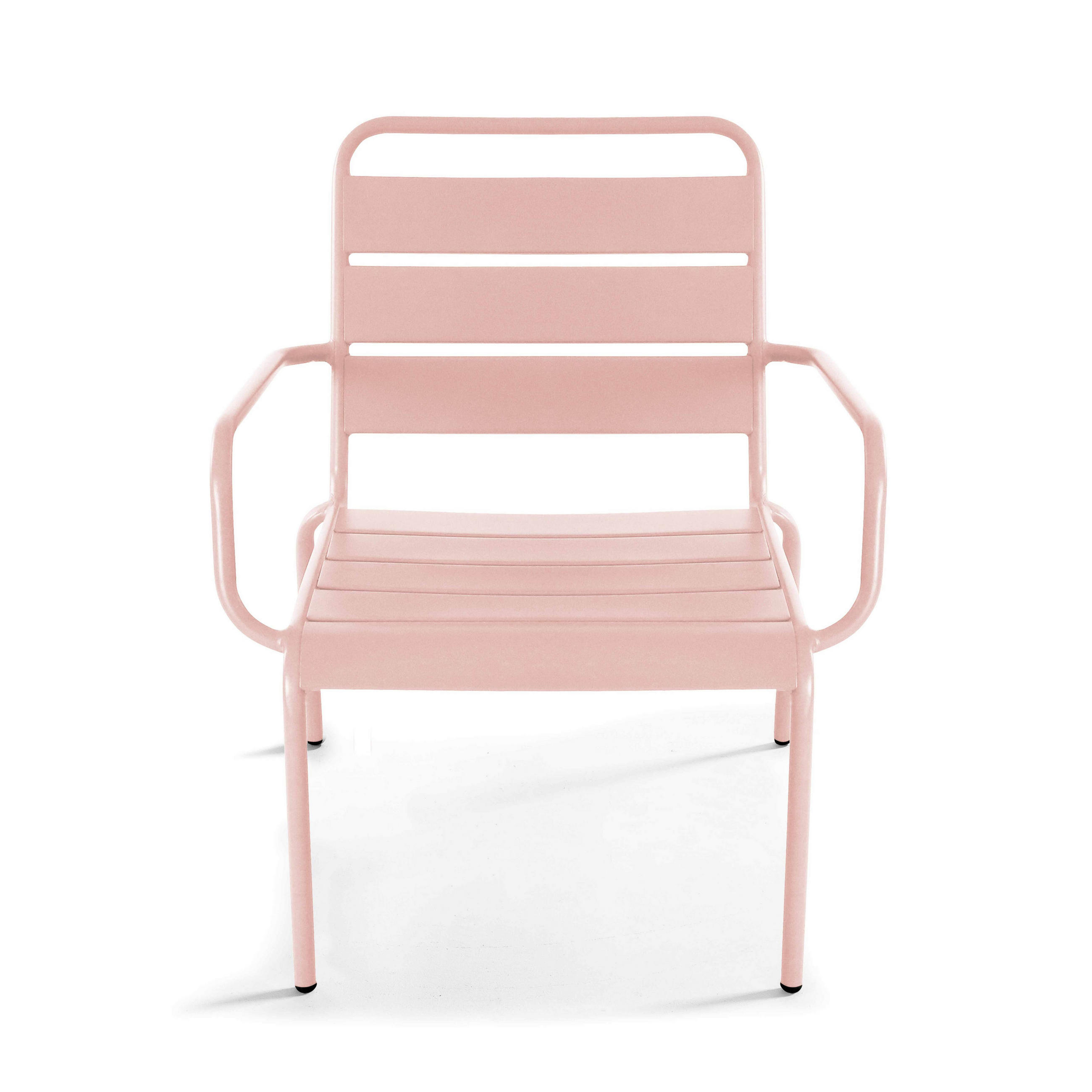 RELAXSESSEL, Rosa - Pink, Metall (65/76/70cm) - Oviala