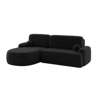ECKSOFA mit Schlaffunktion und Bettkasten LIRA-L - 264x172x89 Schwarz - Schwarz, Holzwerkstoff/Textil (264/172cm) - ALTDECOR
