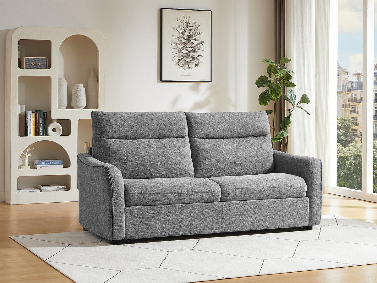 SCHLAFSOFA Express 3-Sitzer - Stoff Grau - SOVANIA - Grau, Textil (193/99/99cm) - Vente-Unique