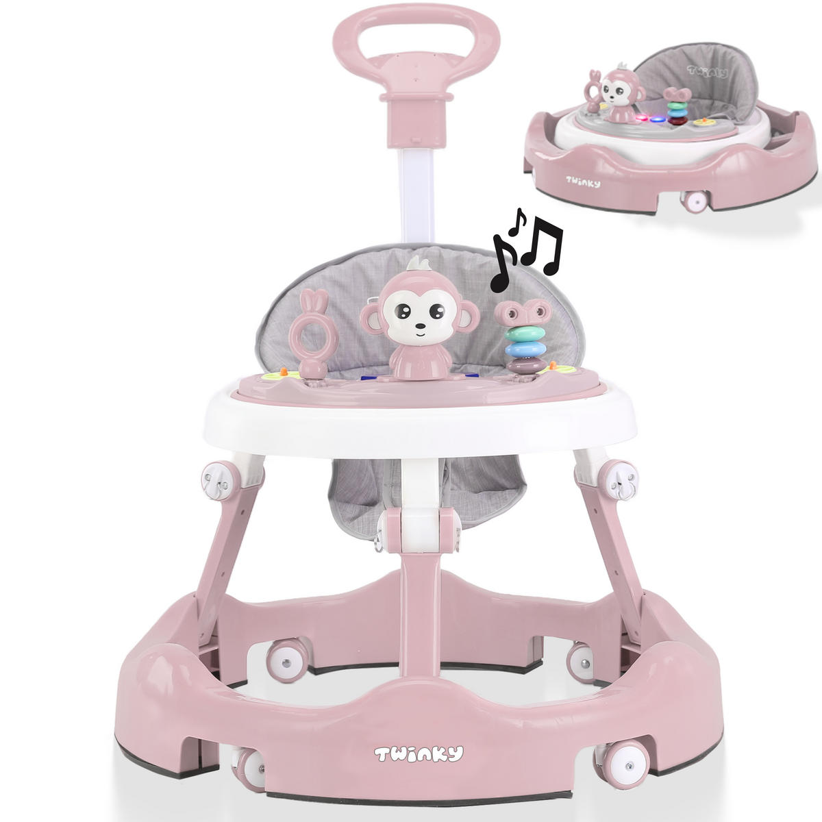 LAUFLERNWAGEN mit Spielset & Bodenmatte Rosa - Pink, Kunststoff (70/70cm) - Twinky