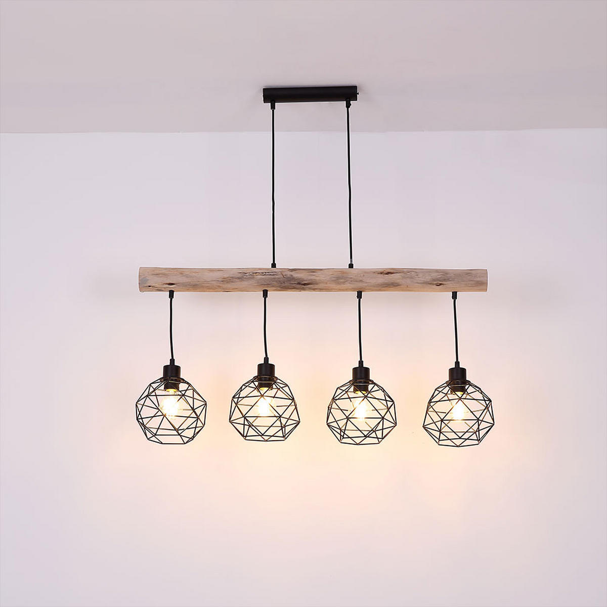 LED HÄNGELEUCHTE Theodor Holzoptik Braun - Braun, Holz (85/18/120cm) - Globo Lighting