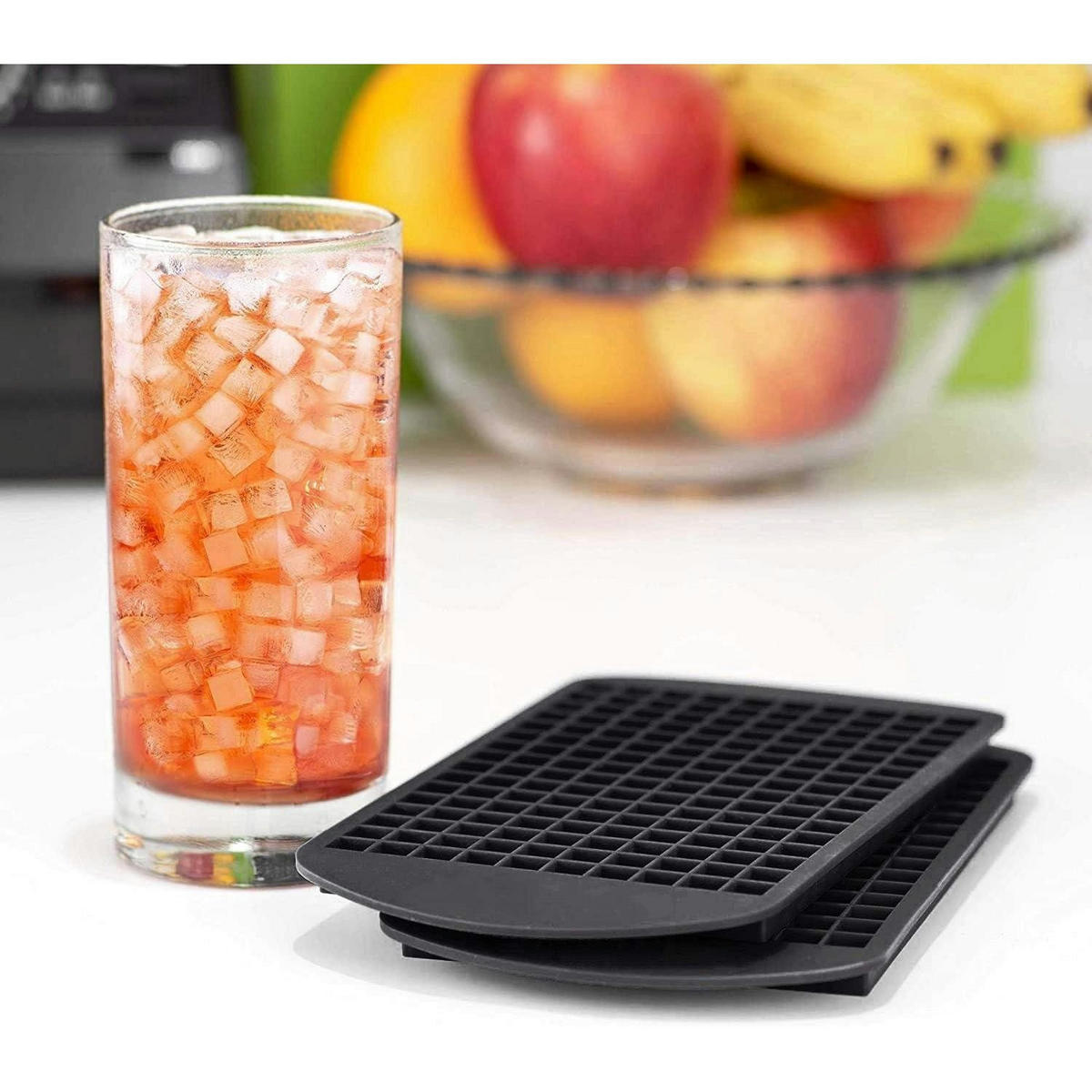 EISWÜRFELFORM Silikon 160 Eiswürfel Schwarz - Schwarz, Kunststoff (12/1/24cm)