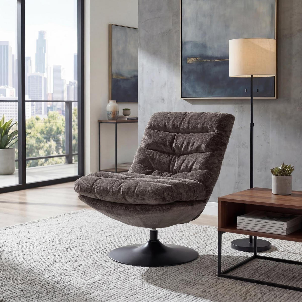 LOUNGESESSEL Braun - Braun, Textil (72/91/90cm) - MCW