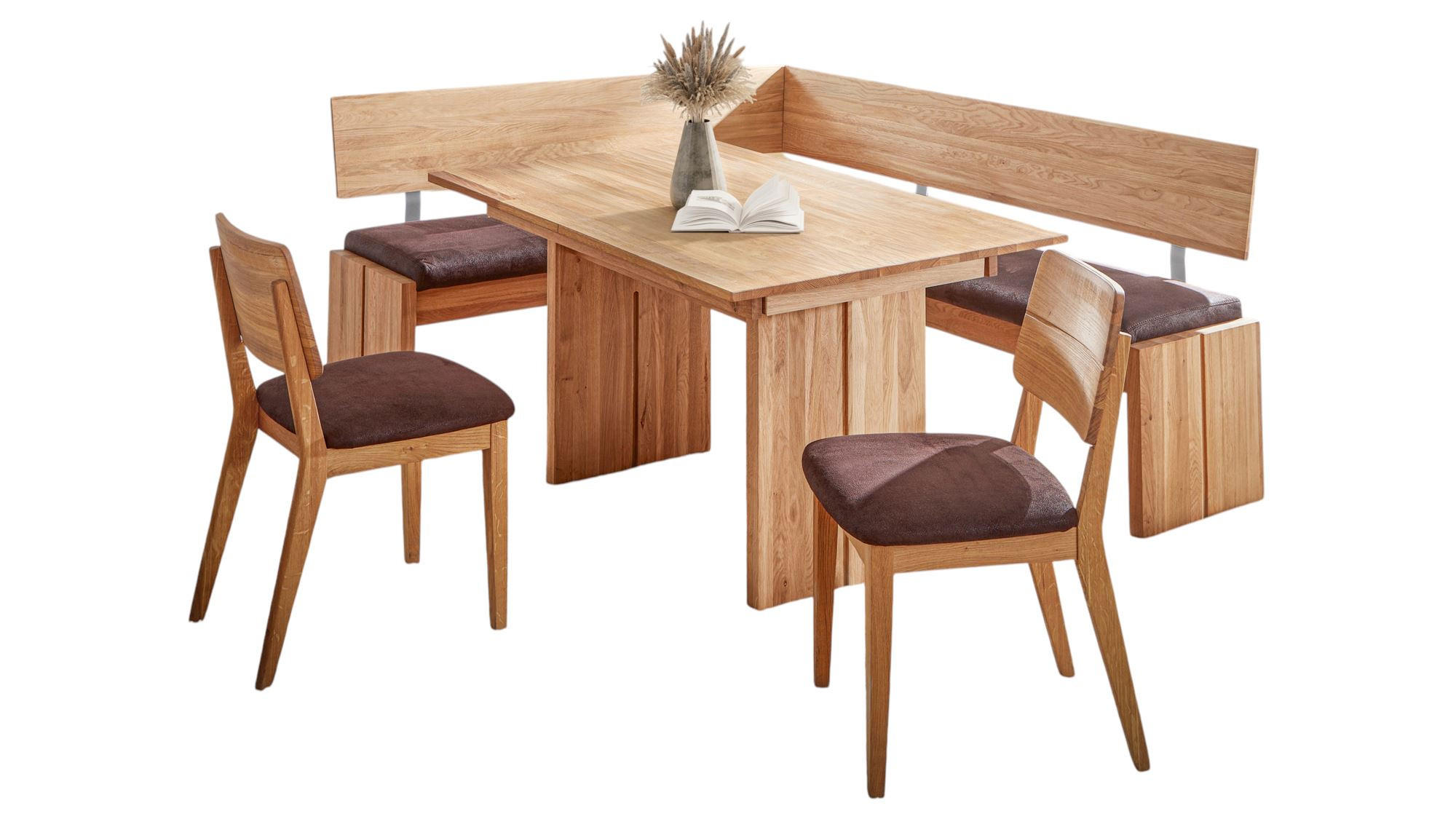 ECKBANKGRUPPE Modern Dani 1 für 7 Personen Massivholz Wildeiche/Braun - Wildeiche/Braun, Holz (167/85/192cm) - 58aufmkessel
