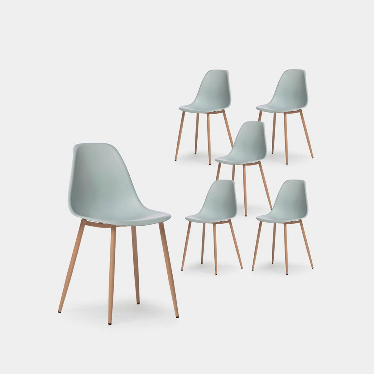 GARTENSTUHL Nina Grün 45 cm x 80 cm 6er-Set - Grün, Kunststoff (45/80/53cm) - Klast Home