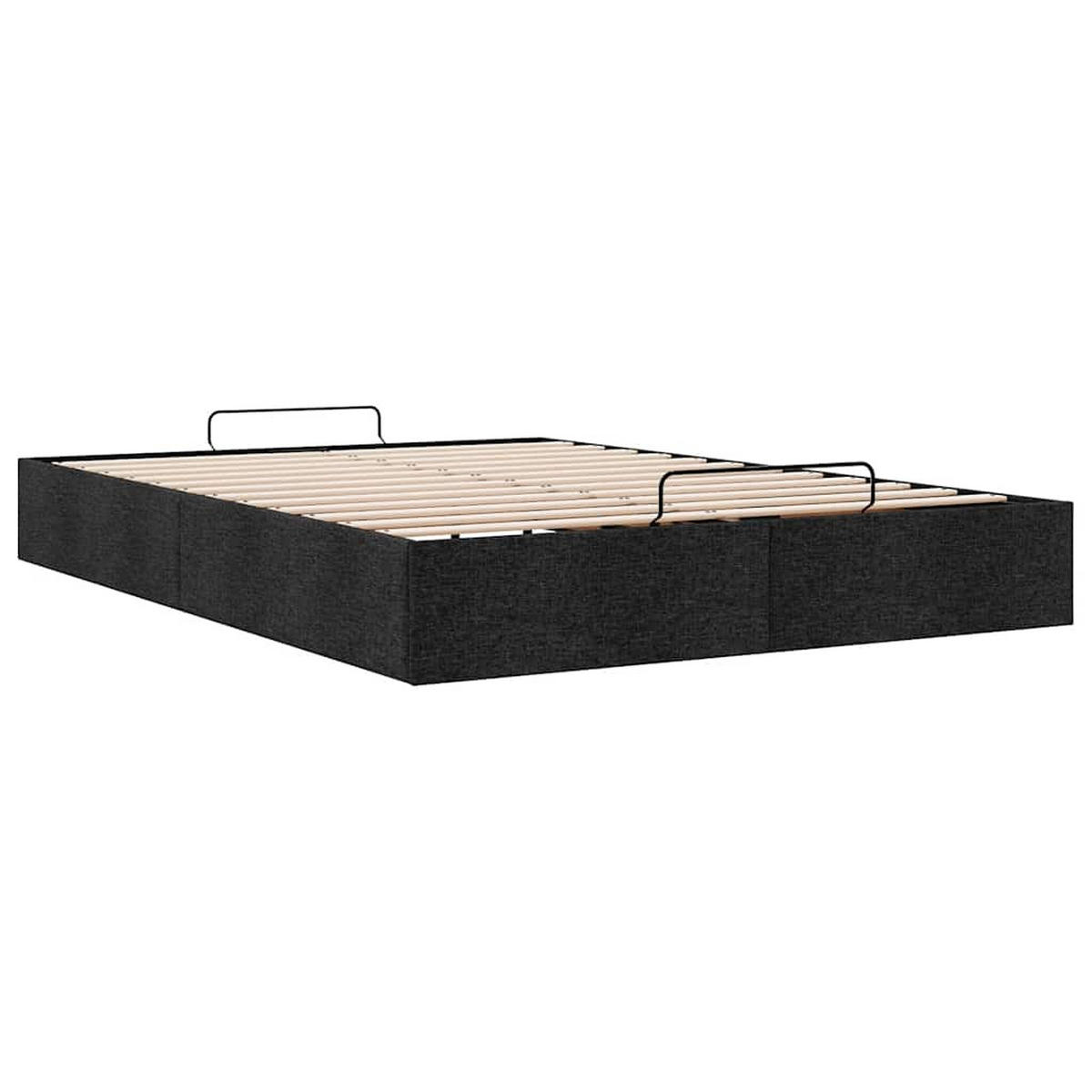OTTOMAN-BETT Ohne Matratze Schwarz 140/200 Cm Stoff - Schwarz, Holzwerkstoff (140/200cm) - vidaXL