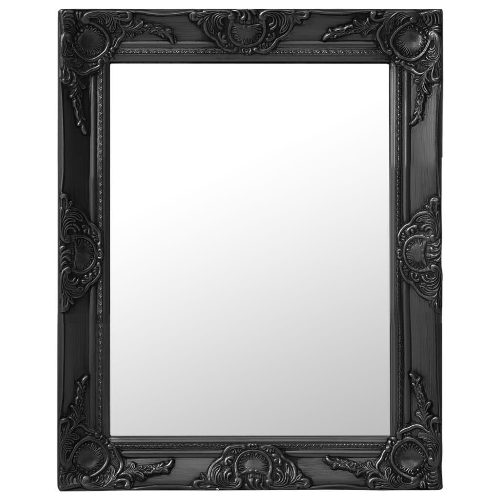 WANDSPIEGEL im Barock-Stil 50x60 cm Schwarz - Schwarz, Holz (60/50/50cm) - furnicato