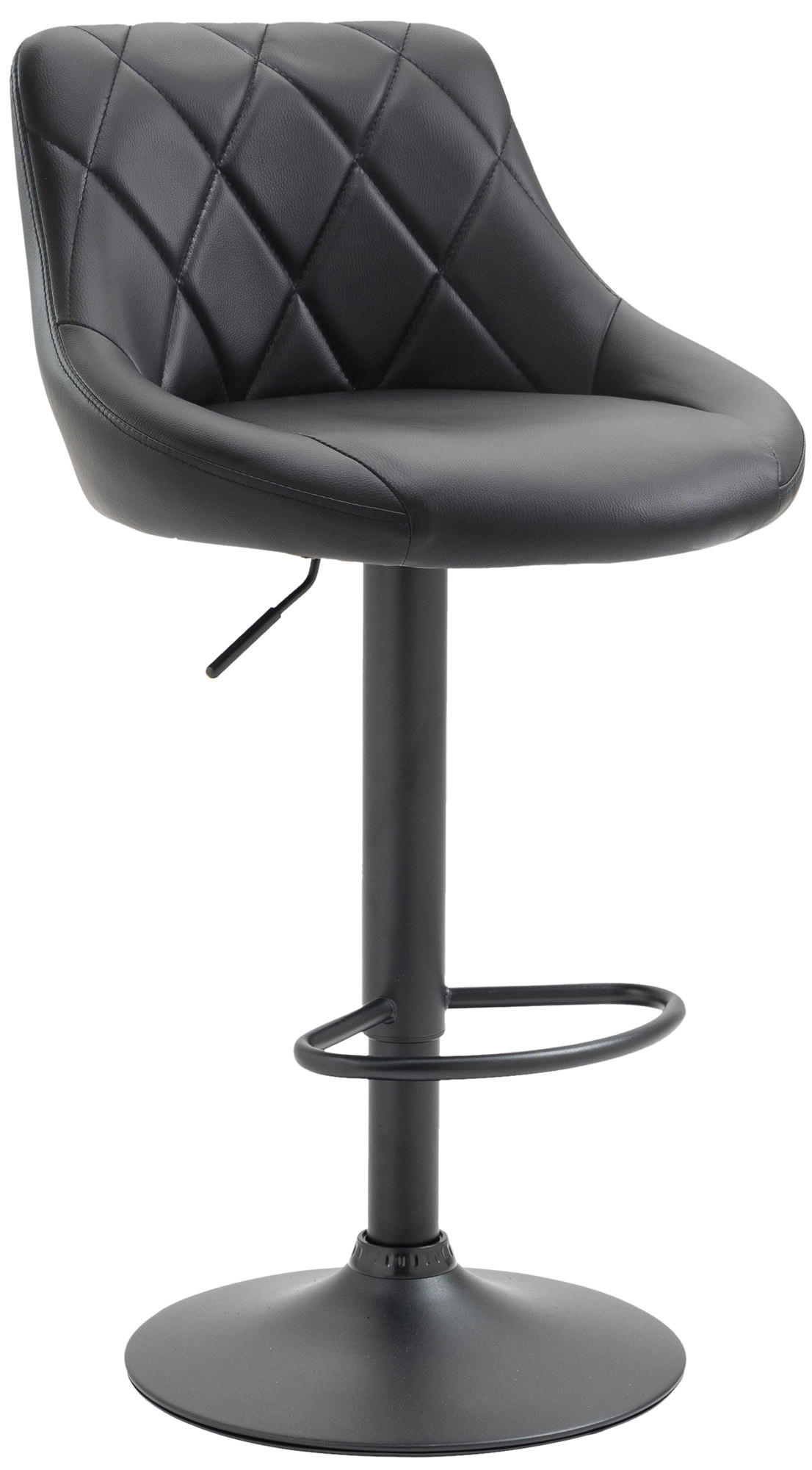 BARHOCKER Lederlook schwarz - Schwarz, Textil/Metall (46/83/49cm) - CLP