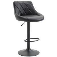 BARHOCKER Lederlook schwarz - Schwarz, Textil/Metall (46/83/49cm) - CLP