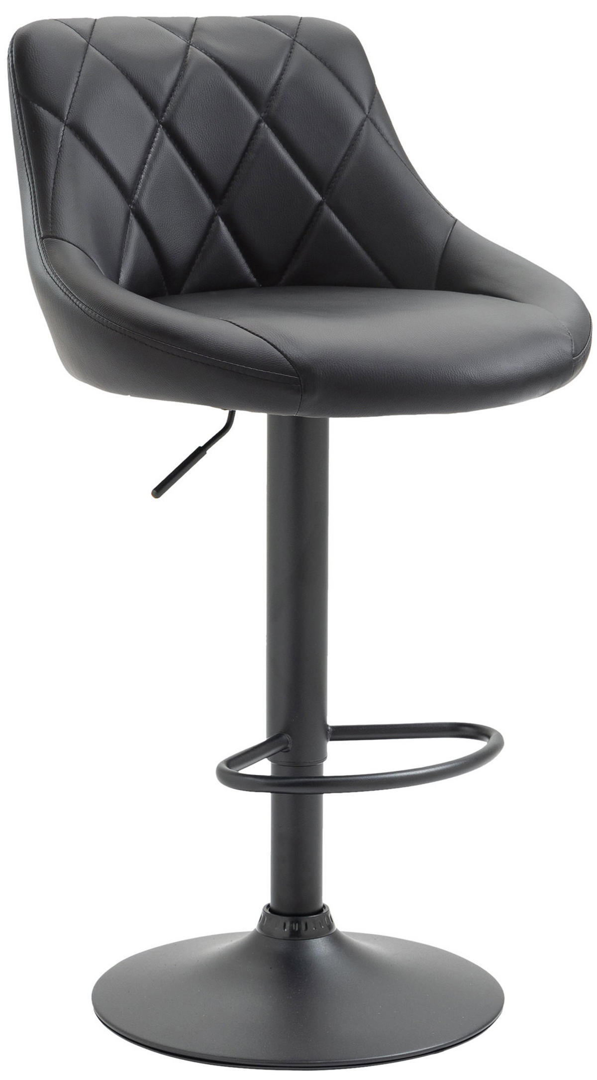 BARHOCKER Lederlook schwarz - Schwarz, Textil/Metall (46/83/49cm) - CLP