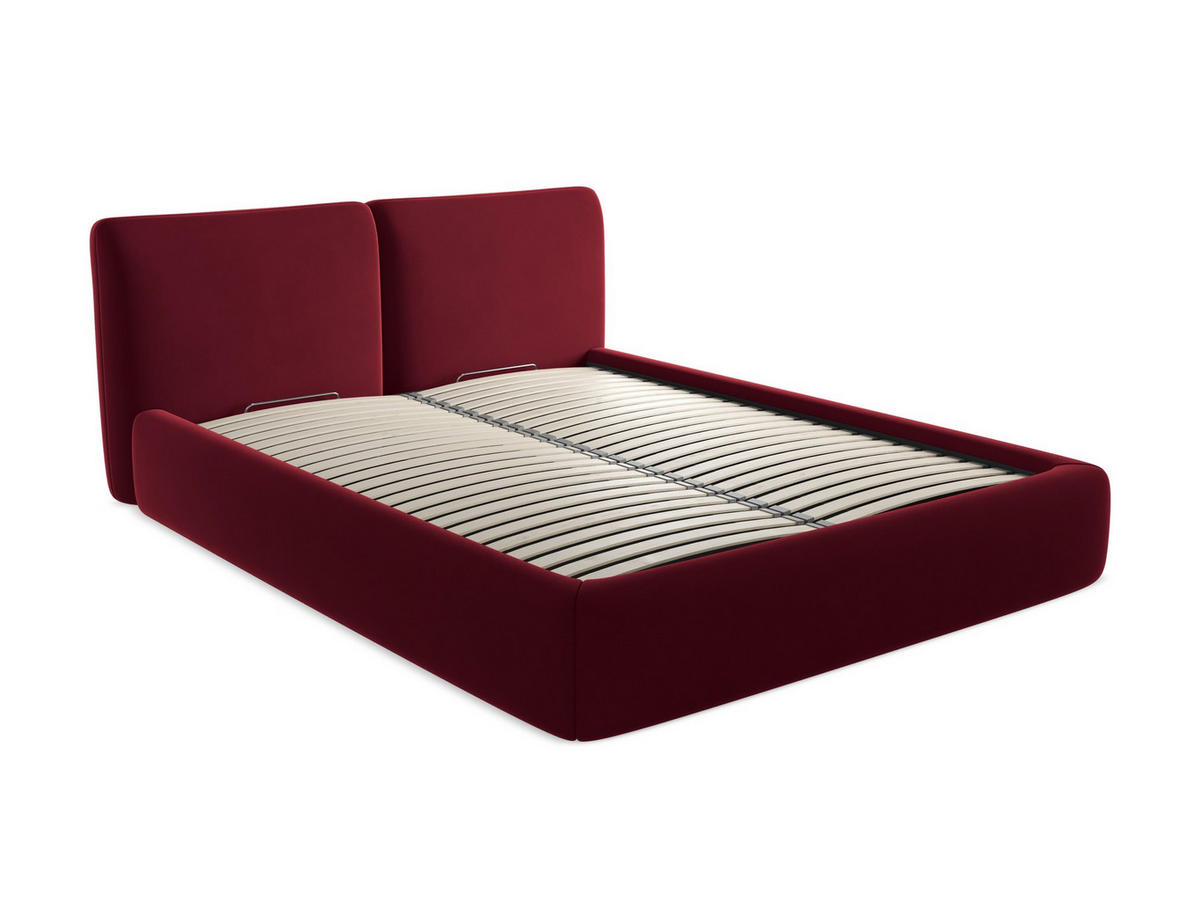 POLSTERBETT mit Bettkasten und Lattenrost 180x228 Rot - Bordeaux/Rot, Kunststoff/Textil (160/200cm) - Makamii