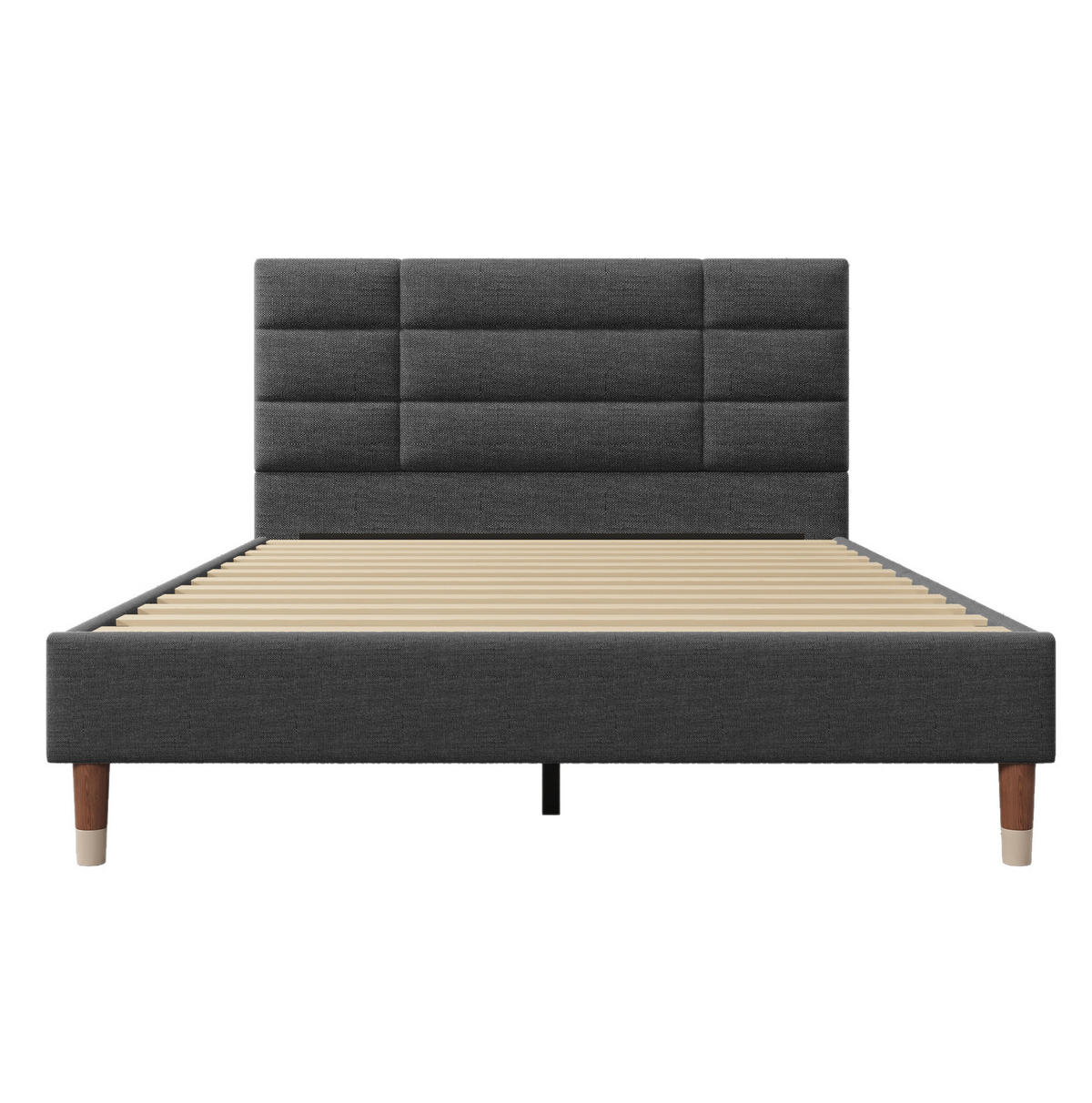 BETT mit Lattenrost 140x200 cm Grau - Grau, Holz (140/200cm) - Meubliv